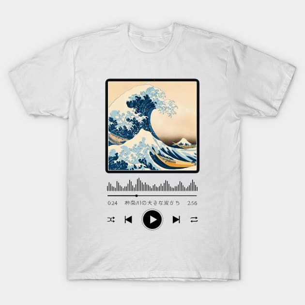 Kanagawa wave soundtrack T-Shirt by GalaxyArt